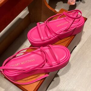 Stuart Weitzman Fuchsia Platform Sandals